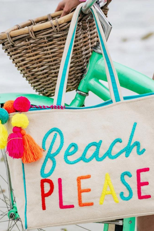 Beach Please Canvas Tote Bag