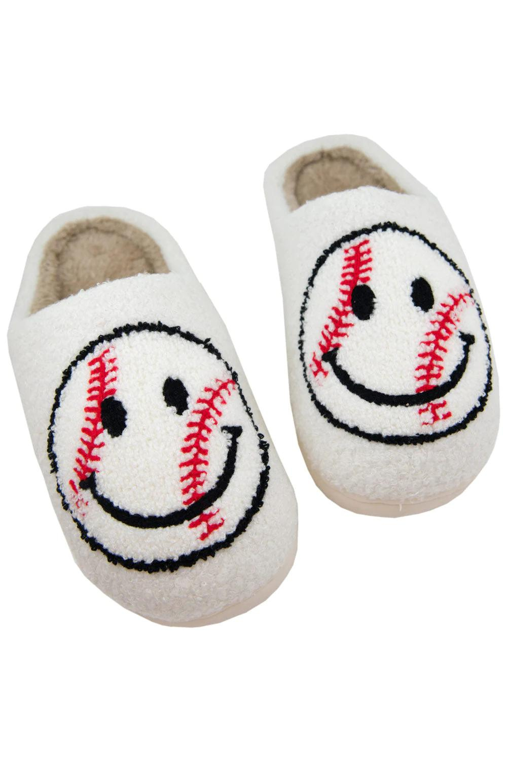 Baseball Happy Face Slippers