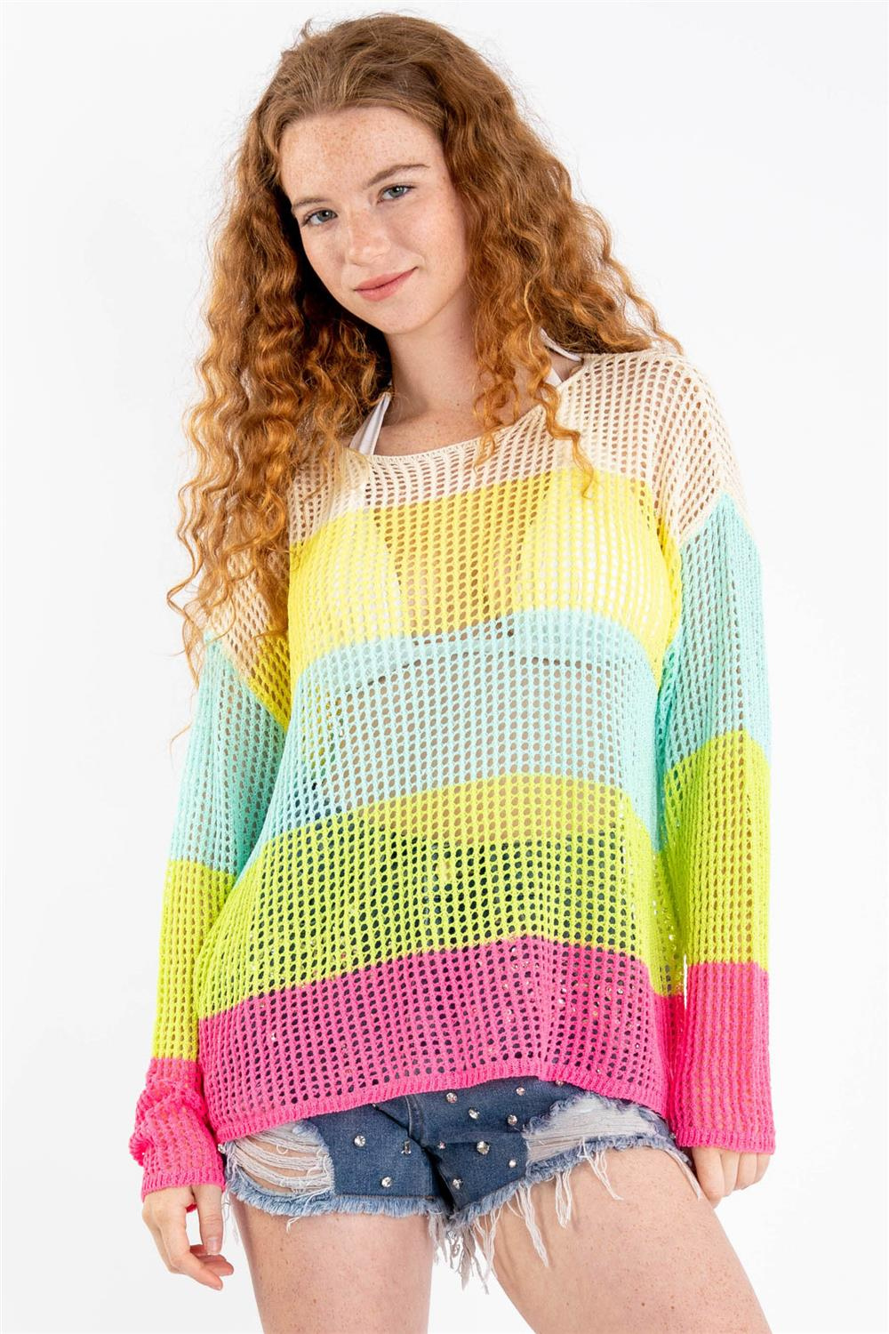 Color Block Knit Top