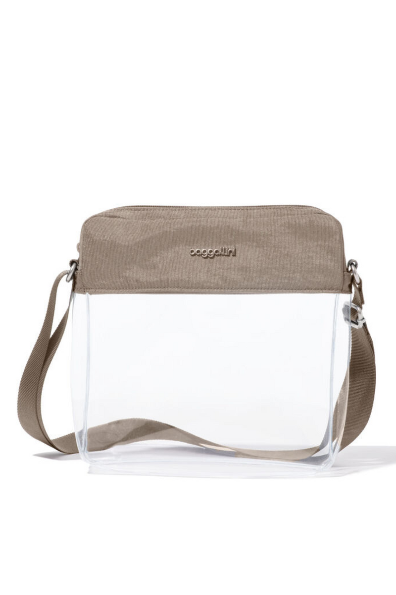 Baggallini Clear Stadium Crossbody - Sterling Shimmer