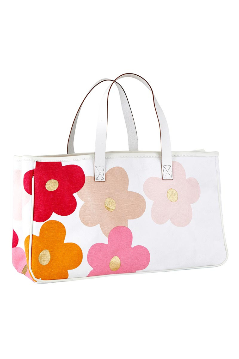 Floral Print Canvas Tote Bag