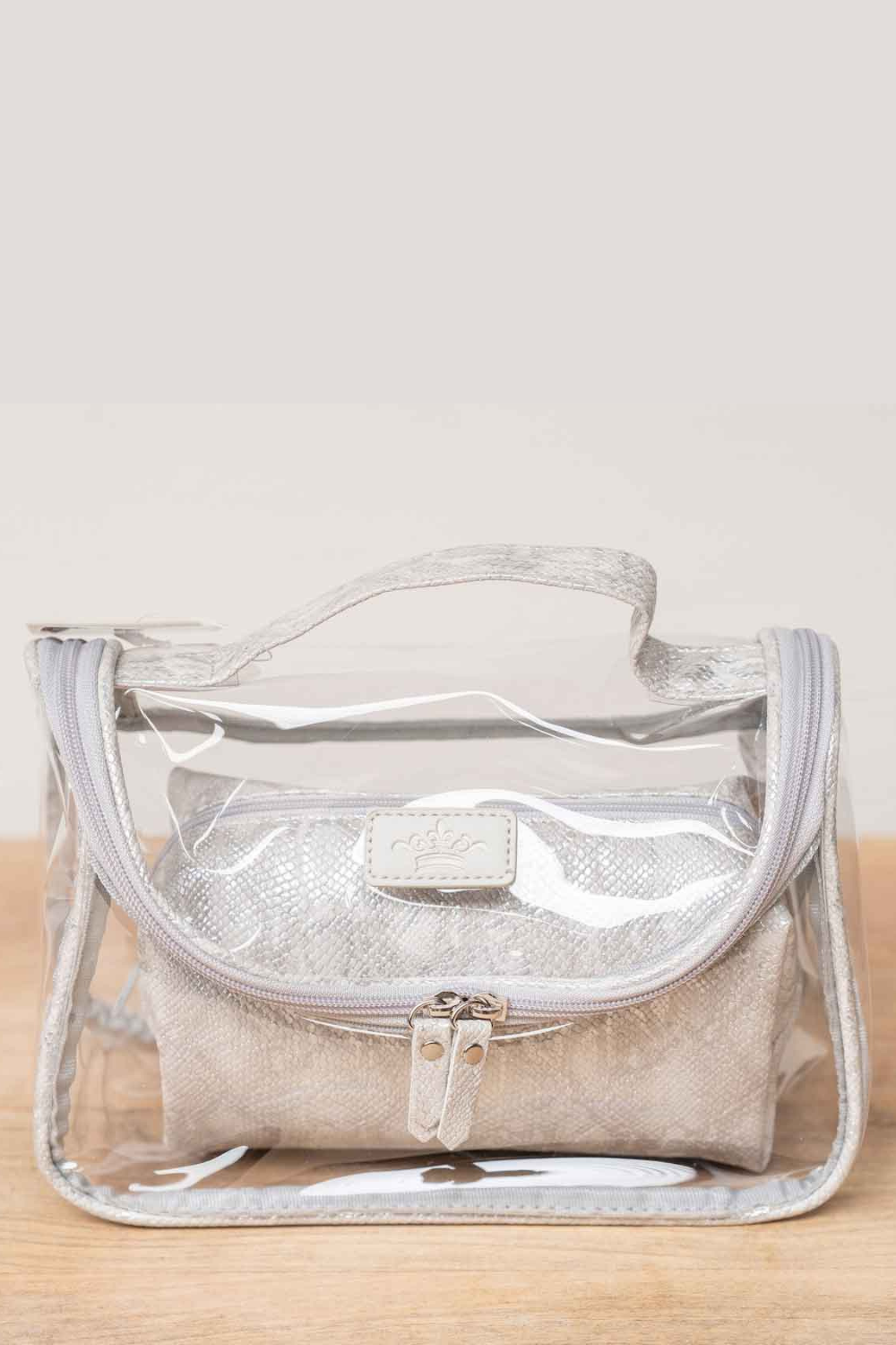 Gray Python Travel Cosmetic Bags