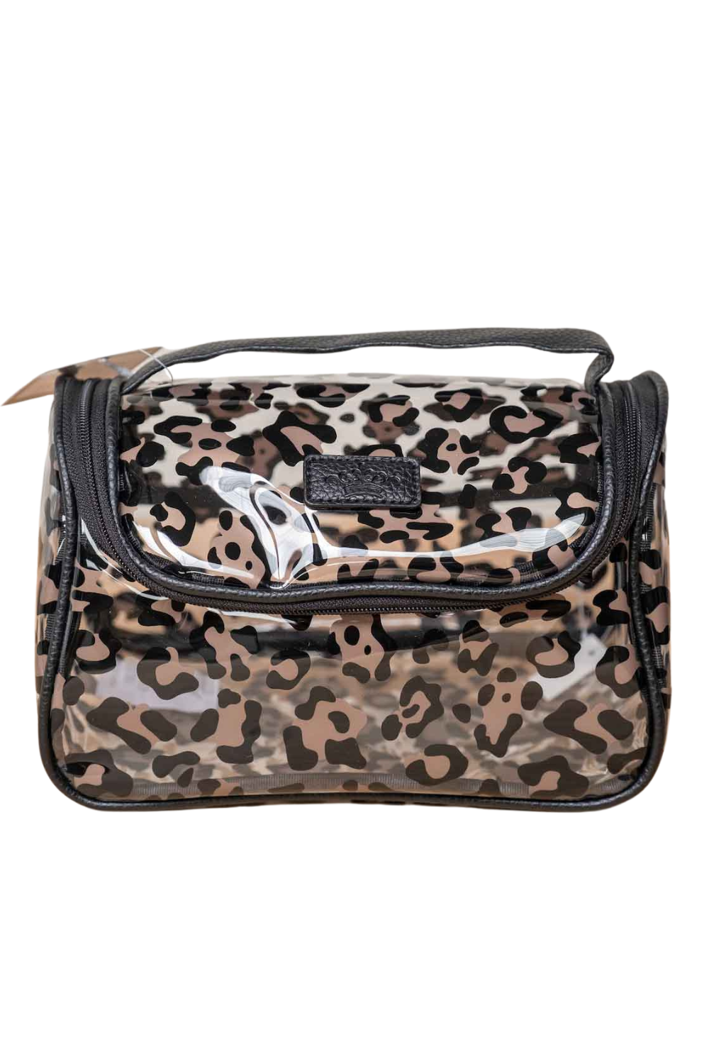 Leopard Travel Cosmetic Bag Black/Tan