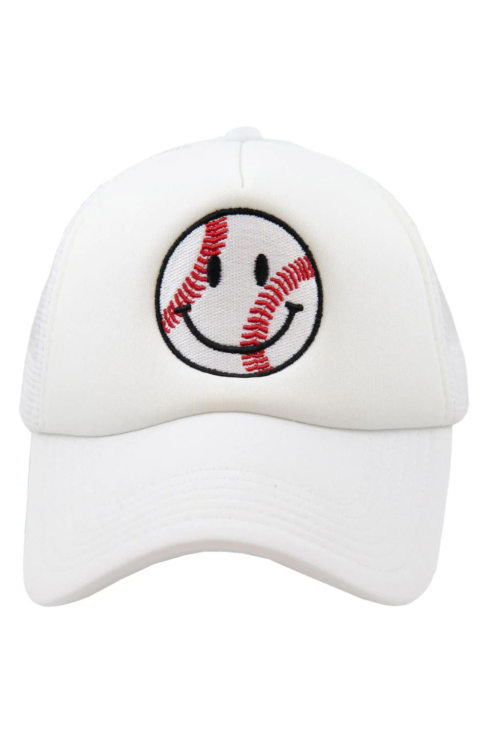 Baseball Happy Face Snapback Hat - PREORDER