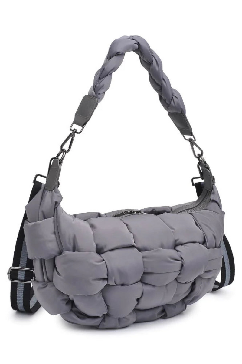 Carbon Woven Nylon Shoulder Bag Medium
