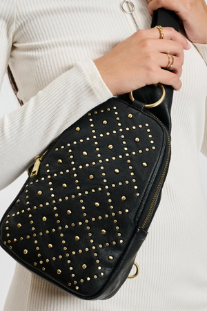 Regina Studded Sling Backpack | Black