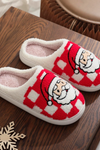 Checkered Santa Slippers