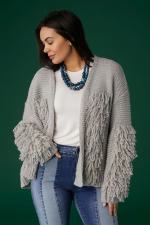 Sidra Loop Knit Cardigan | Grey