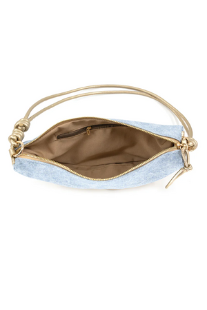 Halfmoon Denim Bag | Silver