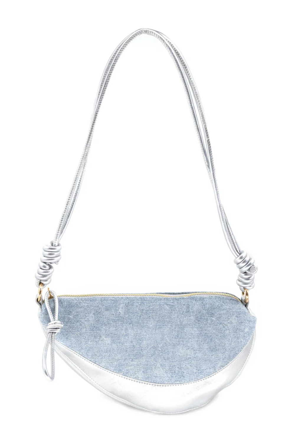 Halfmoon Denim Bag | Silver