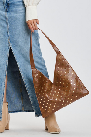 Tori Studded Hobo | Chocolate