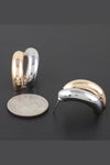 Two Toned Open Hoop Earrings