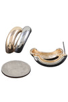 Two Toned Open Hoop Earrings