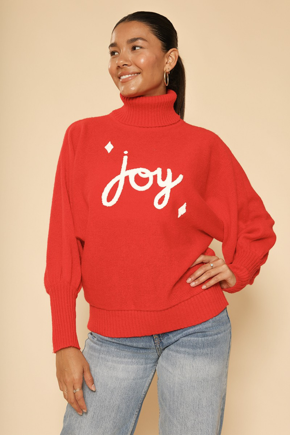 Joy Turtleneck Holiday Sweater