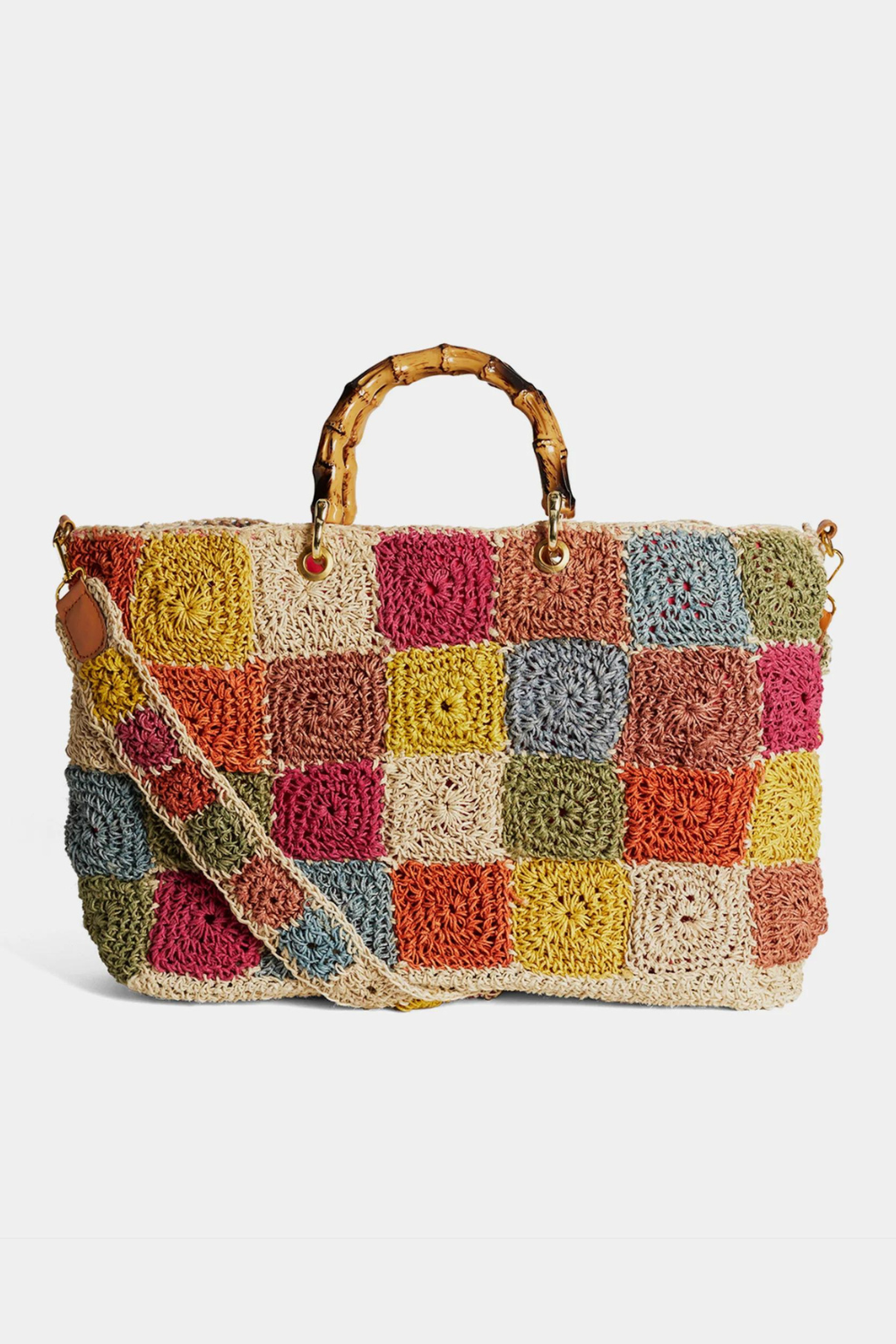 Bliss Floral Tote w/ Bamboo Handles