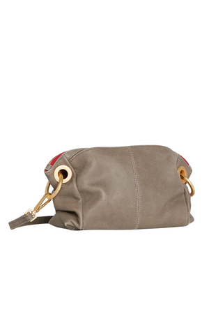 Hammitt Daniel Crossbody Clutch SML | Pewter/Brushed Gold Red Zip