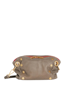 Hammitt Daniel Crossbody Clutch SML | Pewter/Brushed Gold Red Zip