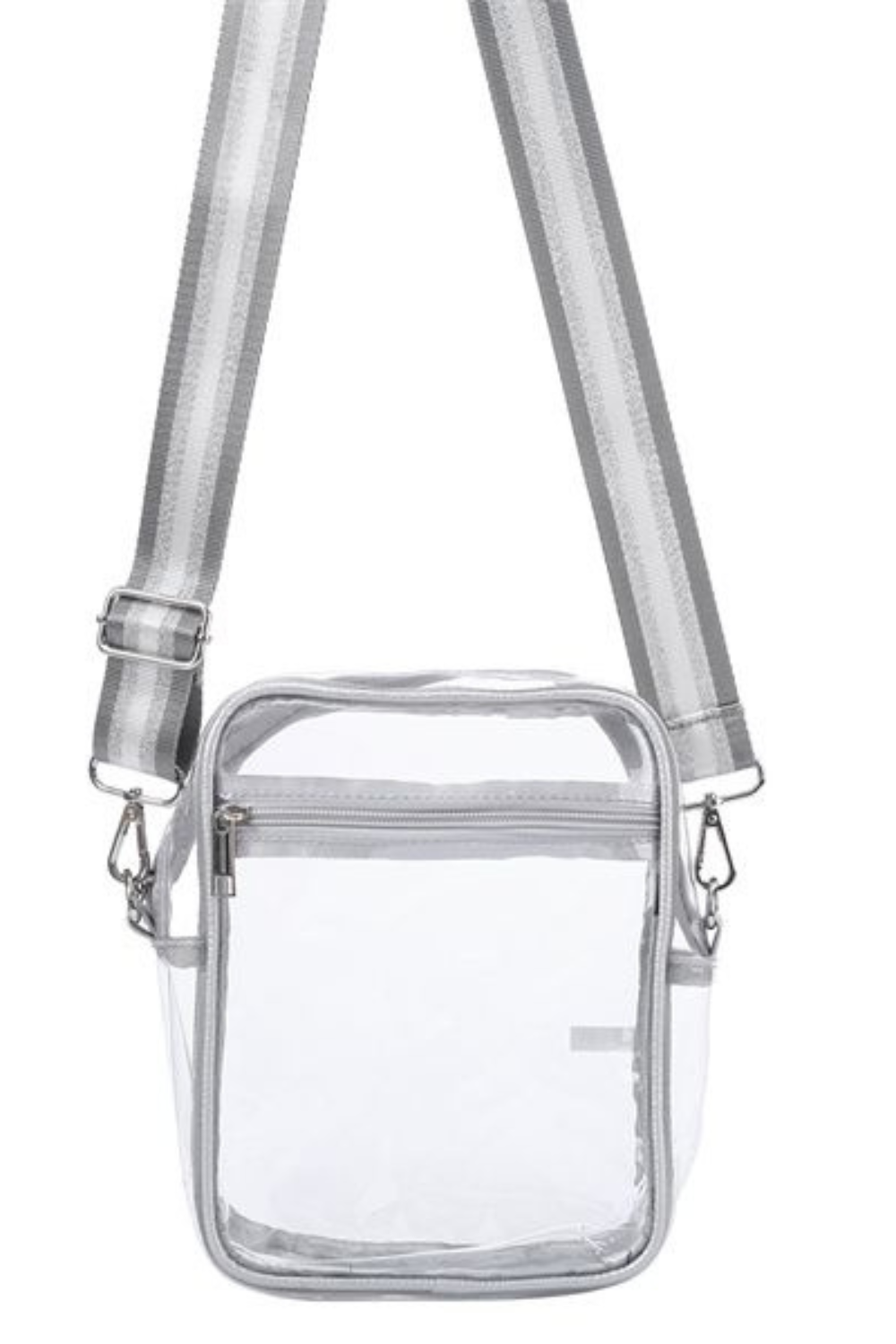 Clear Silver Zip Top Bag