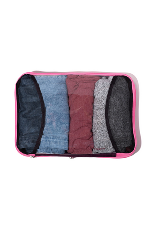 Baggallini Compression Packing Cubes | Mulberry Color Block
