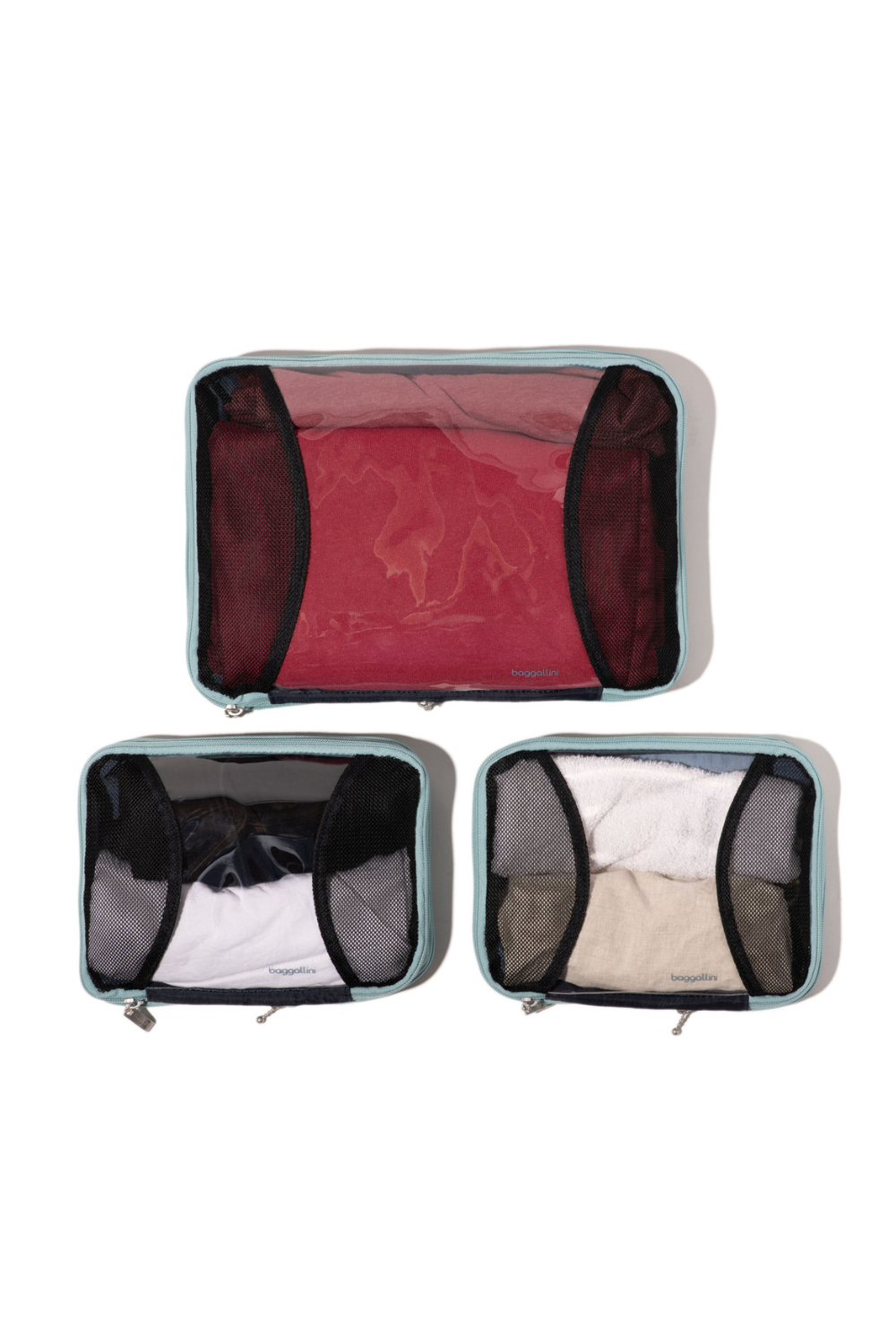 Baggallini Compression Packing Cubes | French Navy Color Block