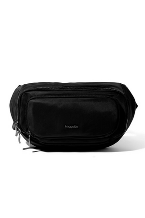 Baggallini On The Go Large Belt Bag Waist Pack | Black Twill