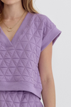 Lavender Textured Short Sleeve Top