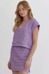 Lavender Textured Short Sleeve Top