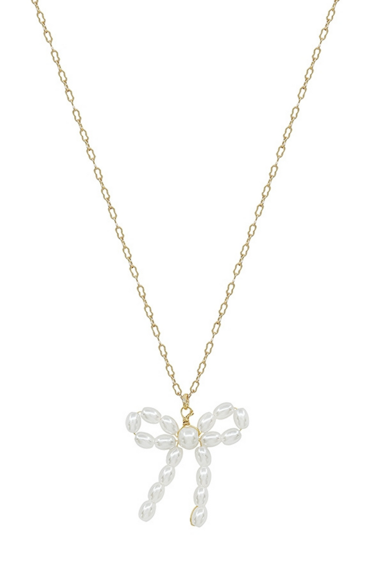 Pearl Bow Necklace | 16