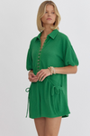 Short Sleeve Green Romper