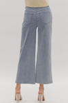 Denim Wide Leg Jeans with Pearl Detail