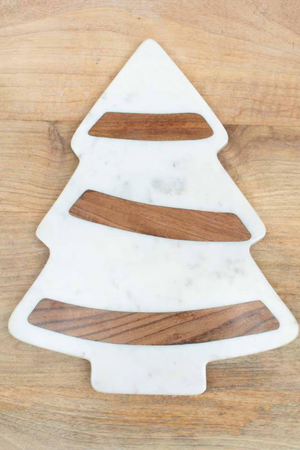 Trim the Tree Serving Board White/Natural