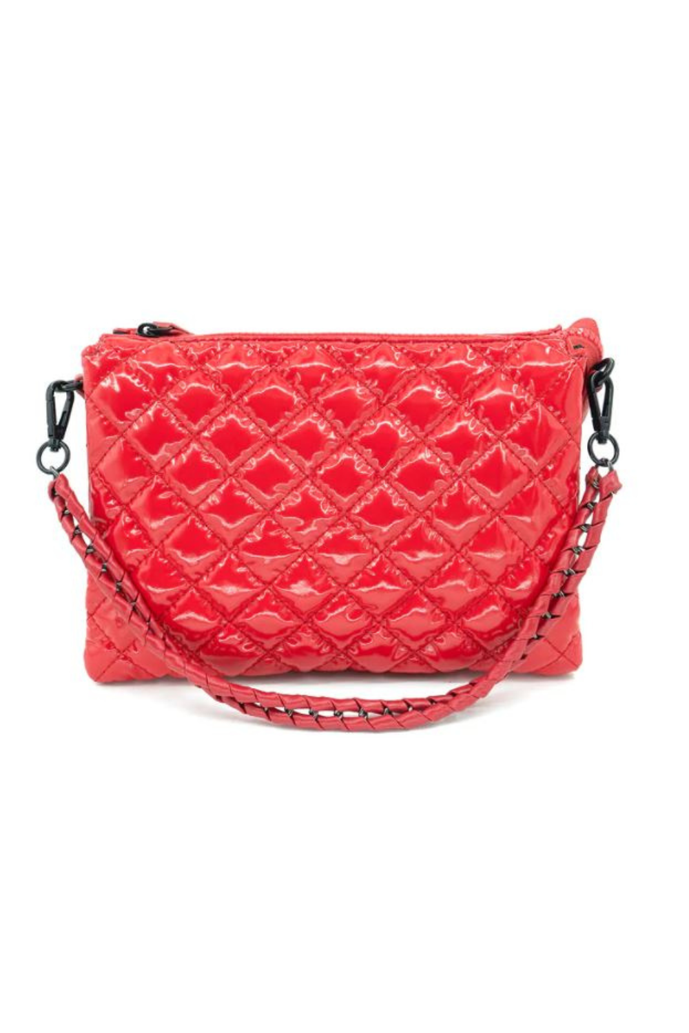 Quilted Red Nylon Handbag