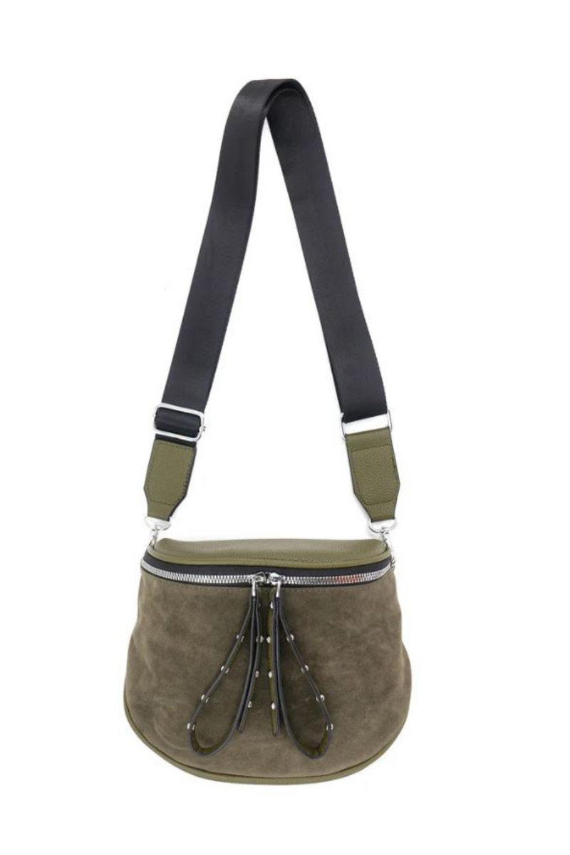 Olive Faux Suede Handbag