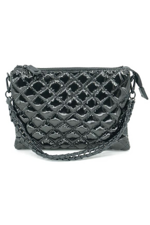 Quilted Black Nylon Handbag