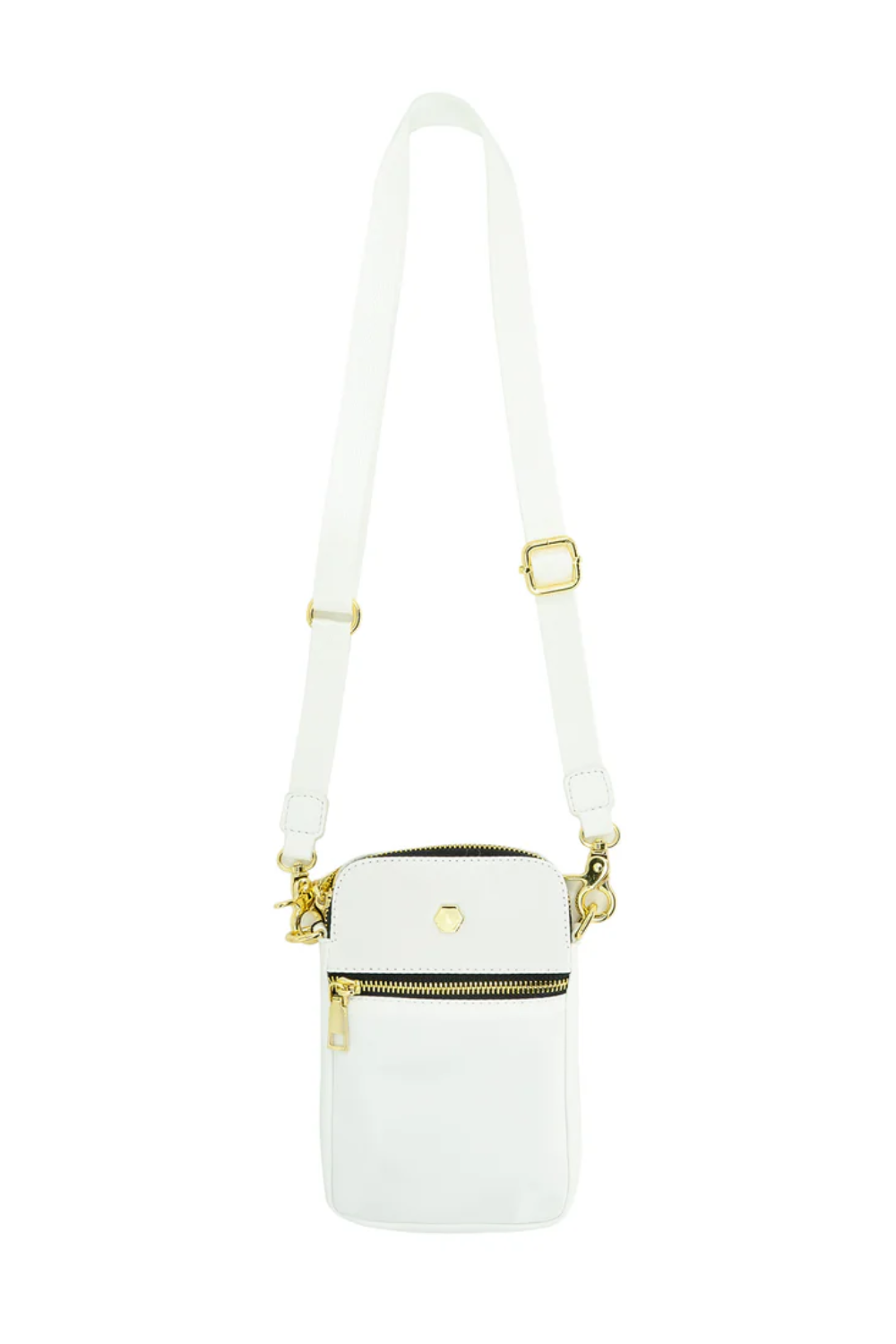 Nylon Cellphone Crossbody | White