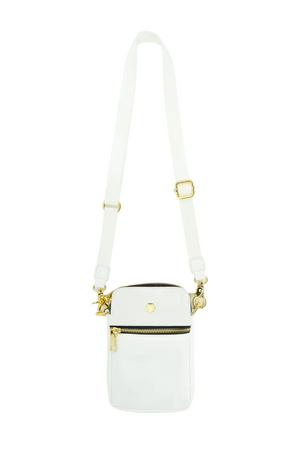 Nylon Cellphone Crossbody | White