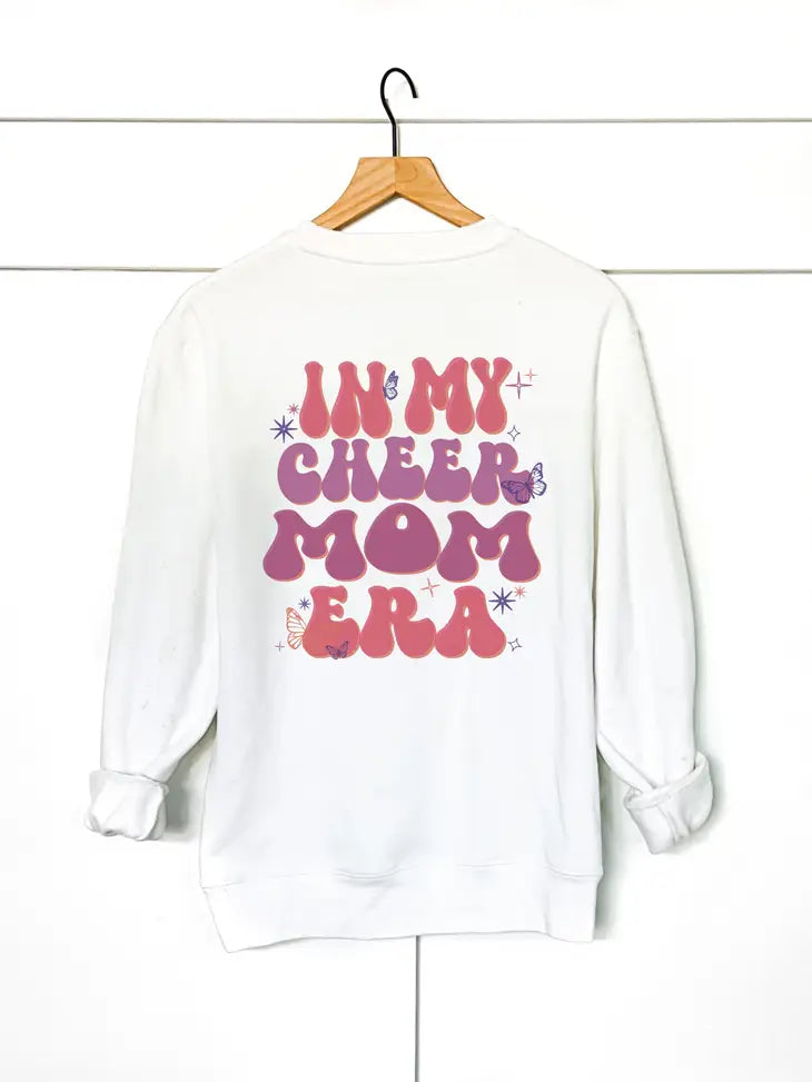 In My Cheer Mom Era Back Print Fleece Sweatshirt -PREORDER
