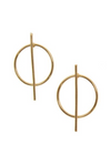 Gold Circle + Bar Stud Earrings