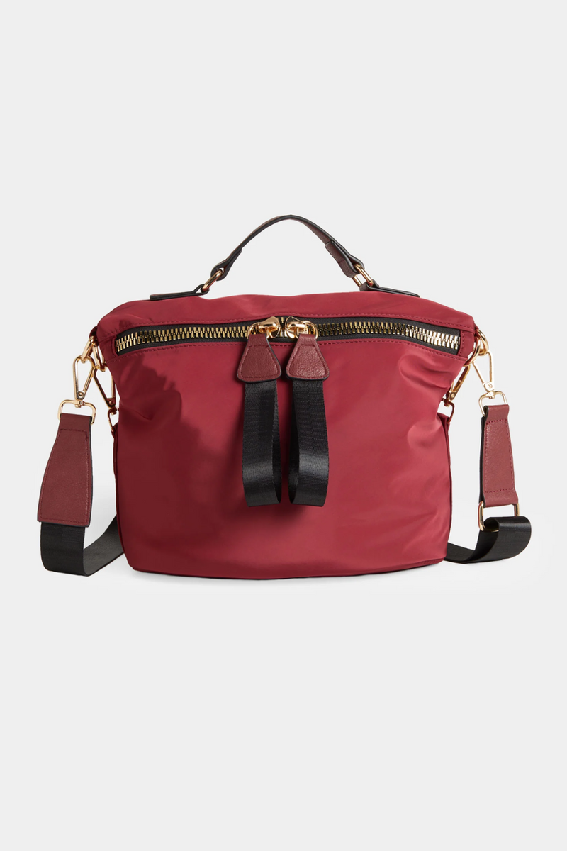 Mariah Chunky Zipper Crossbody | Burgundy