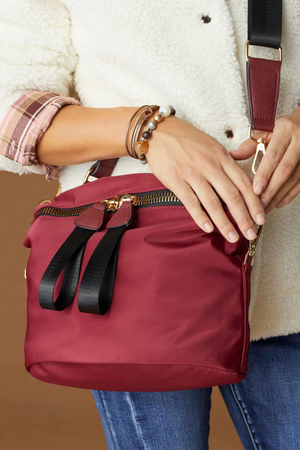 Mariah Chunky Zipper Crossbody | Burgundy