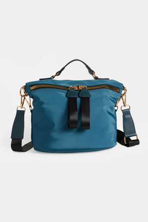 Mariah Chunky Zipper Crossbody | Teal