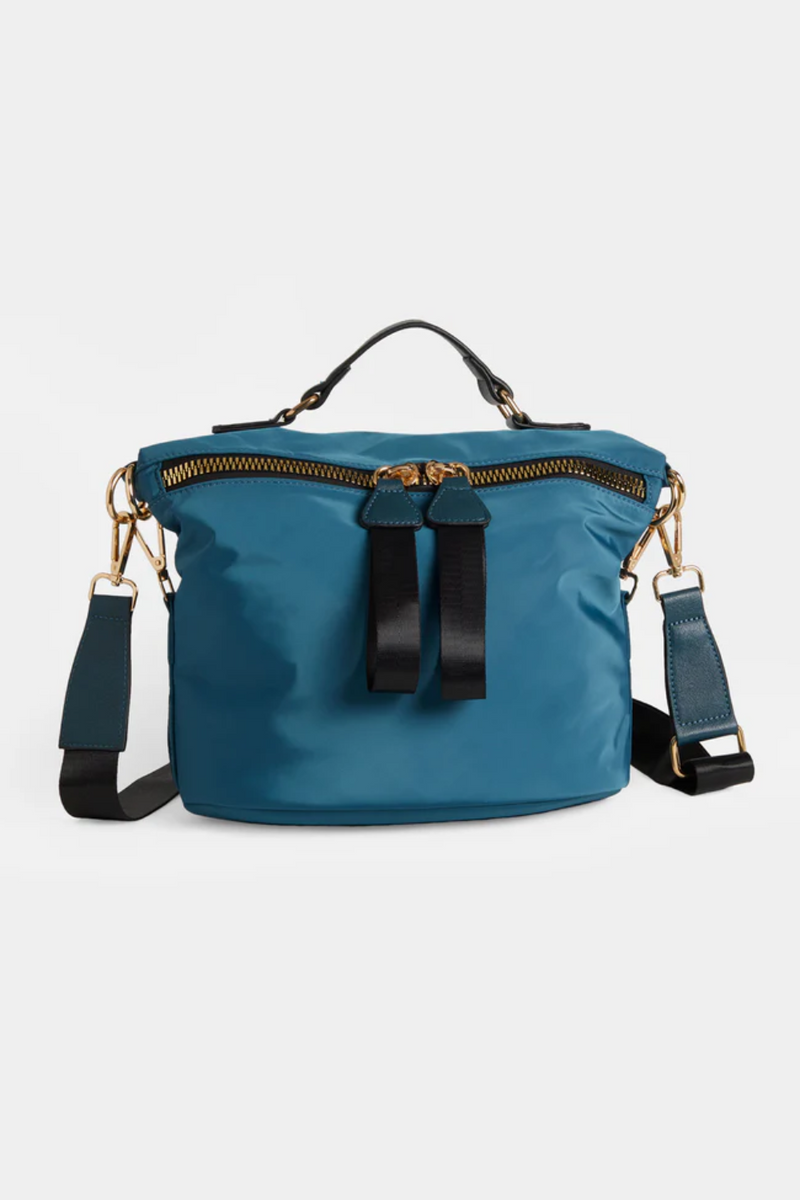 Mariah Chunky Zipper Crossbody | Teal