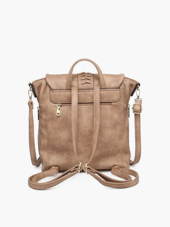 Vivian Distressed Backpack - Black