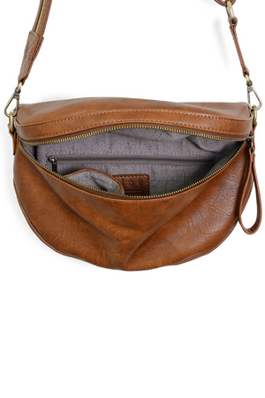 Laura Contrast Strap Sling Belt Bag | Pecan