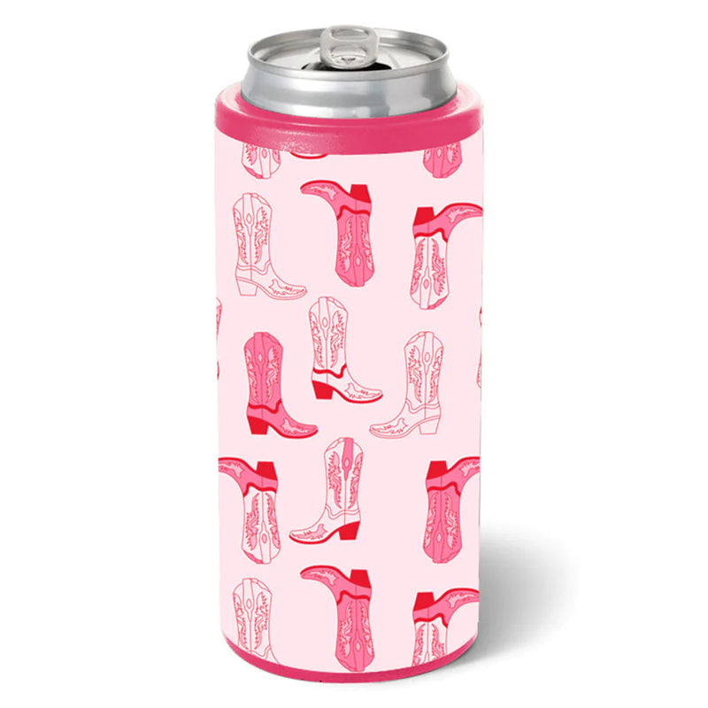 Pink Cowboy Boots Skinny Can Cooler
