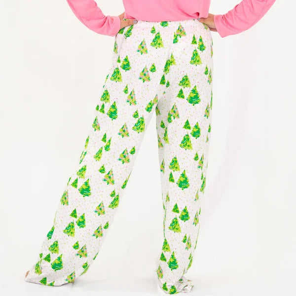 Celebration Tree Sleep Pants White/Lime