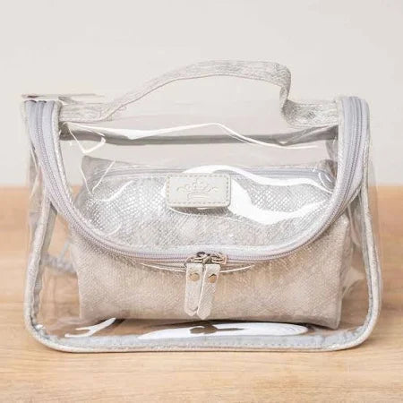 Gray Python Travel Cosmetic Bags