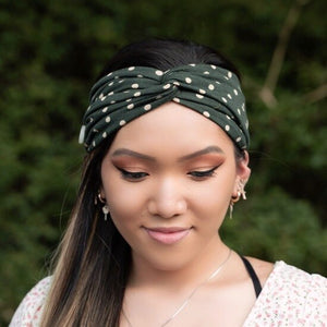 Roxy Fashion Headband - Polka Dot Green