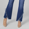 Wide Leg Fringe Bottom Denim Jeans
