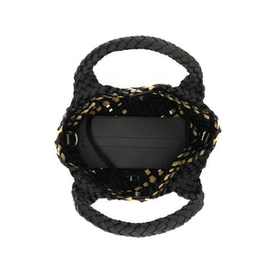 Black and Tan Woven Tote